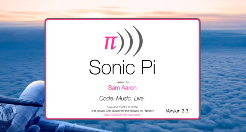 Imagen de arranque de Sonic Pi.